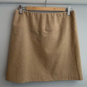 Beige stretch wool suiting skirt
